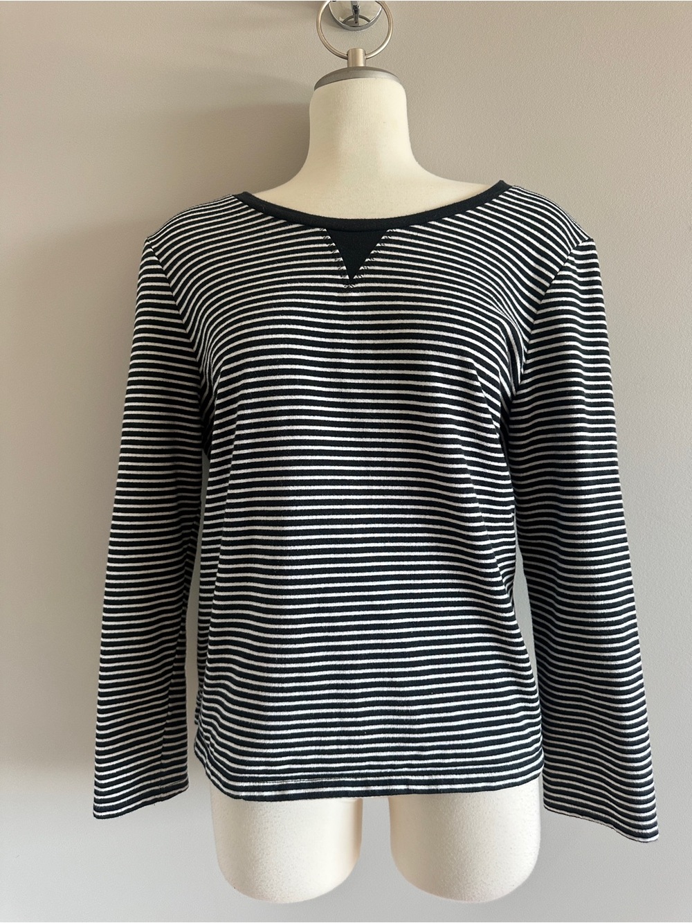 Tommy Hilfiger Black & White Striped Long Sleeve